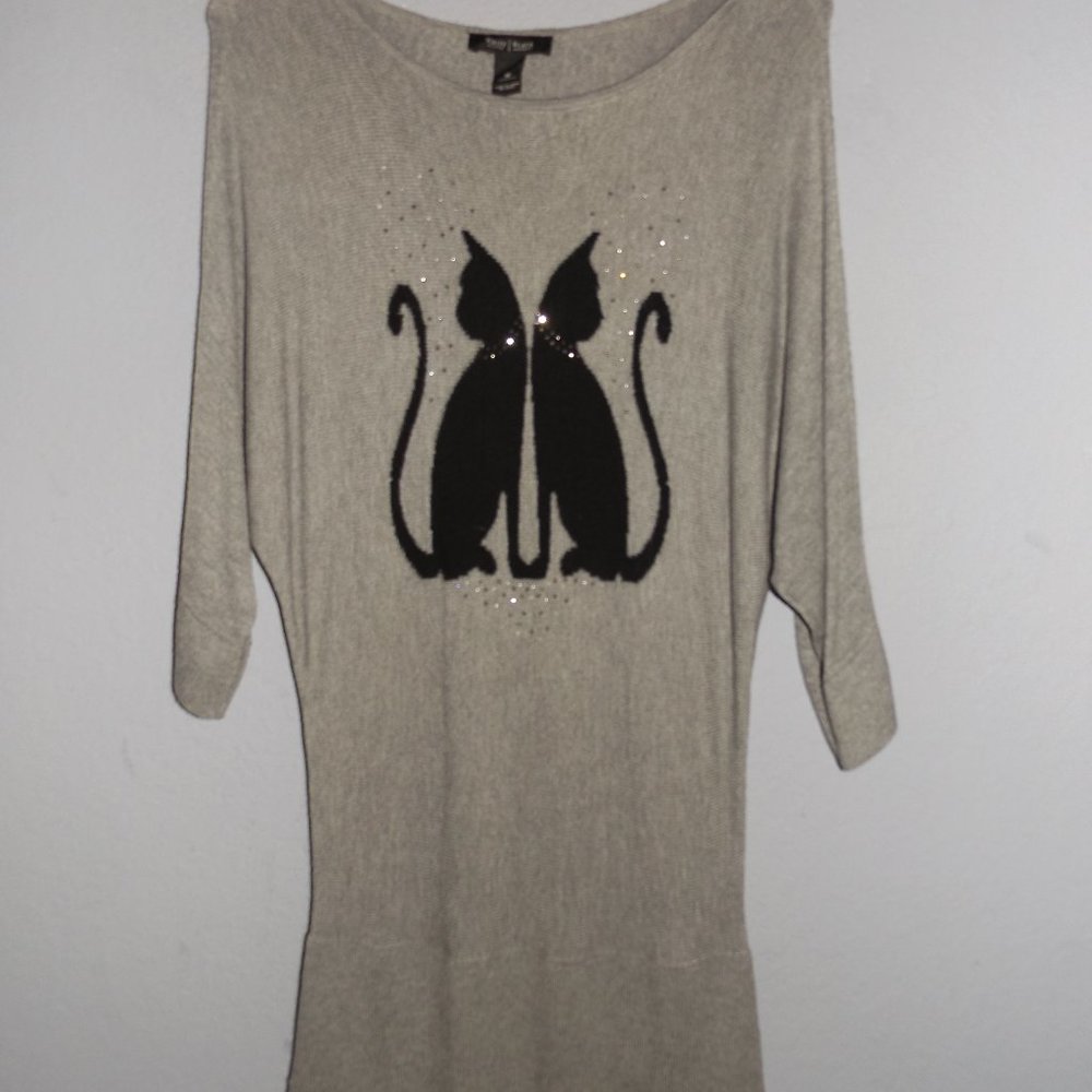 WHITE HOUSE BLACK MARKET sparkly black cat mini